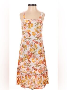 Billabong Pink and Mustard Floral Midi Sundress